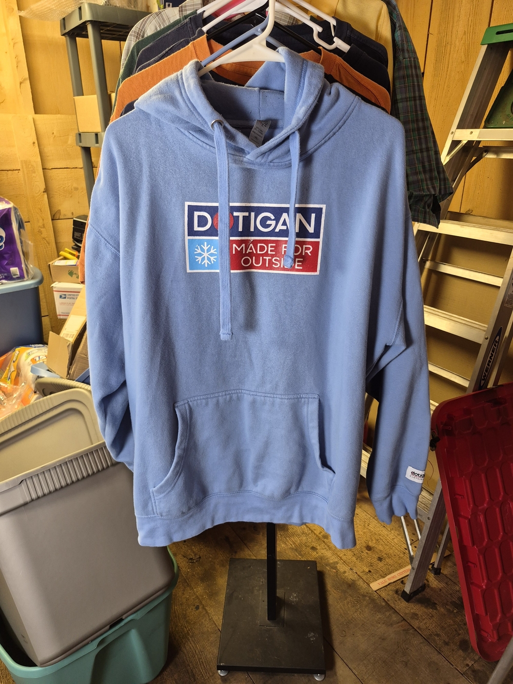 Dotigan Light Blue Pullover Hoodie - Men's Casual Outdoor Wear